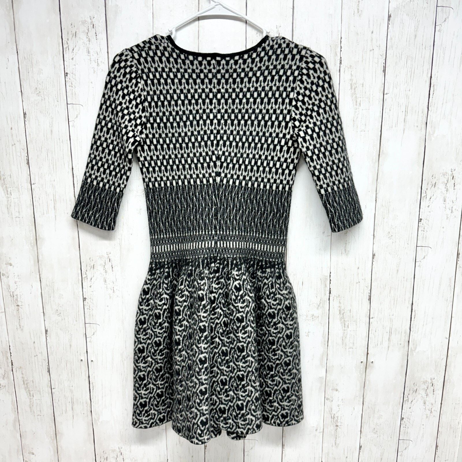 Etro Etro XS Mini Knit Black White 3/4 Sleeve 100% Lana Wool Size XS / US 0-2 / IT 36-38 - 5 Thumbnail