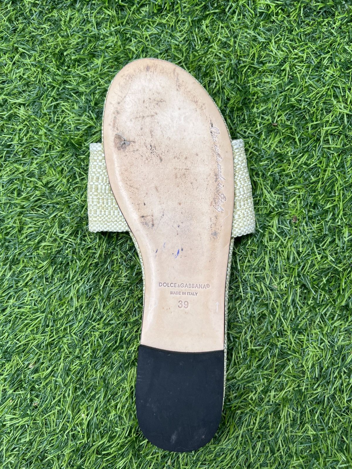 Dolce & Gabbana Dolce & Gabbana DG Logo Woven Raffia Slide Sandals -size 39 Size US 9 / IT 39 - 9 Thumbnail