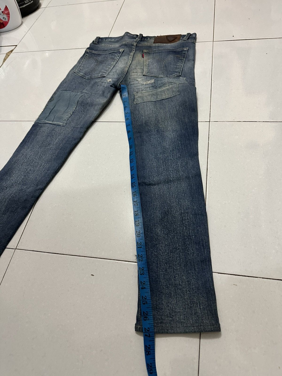 Vintage VTG 🇯🇵 GLAMP Skinny Patchwork Distress Denim Size 1 Size US 30 / EU 46 - 14 Thumbnail