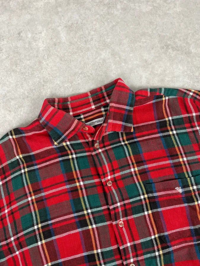 Emporio Armani 1990s Emporio Armani Red & Green Checkered Shirt Size US M / EU 48-50 / 2 - 5 Thumbnail