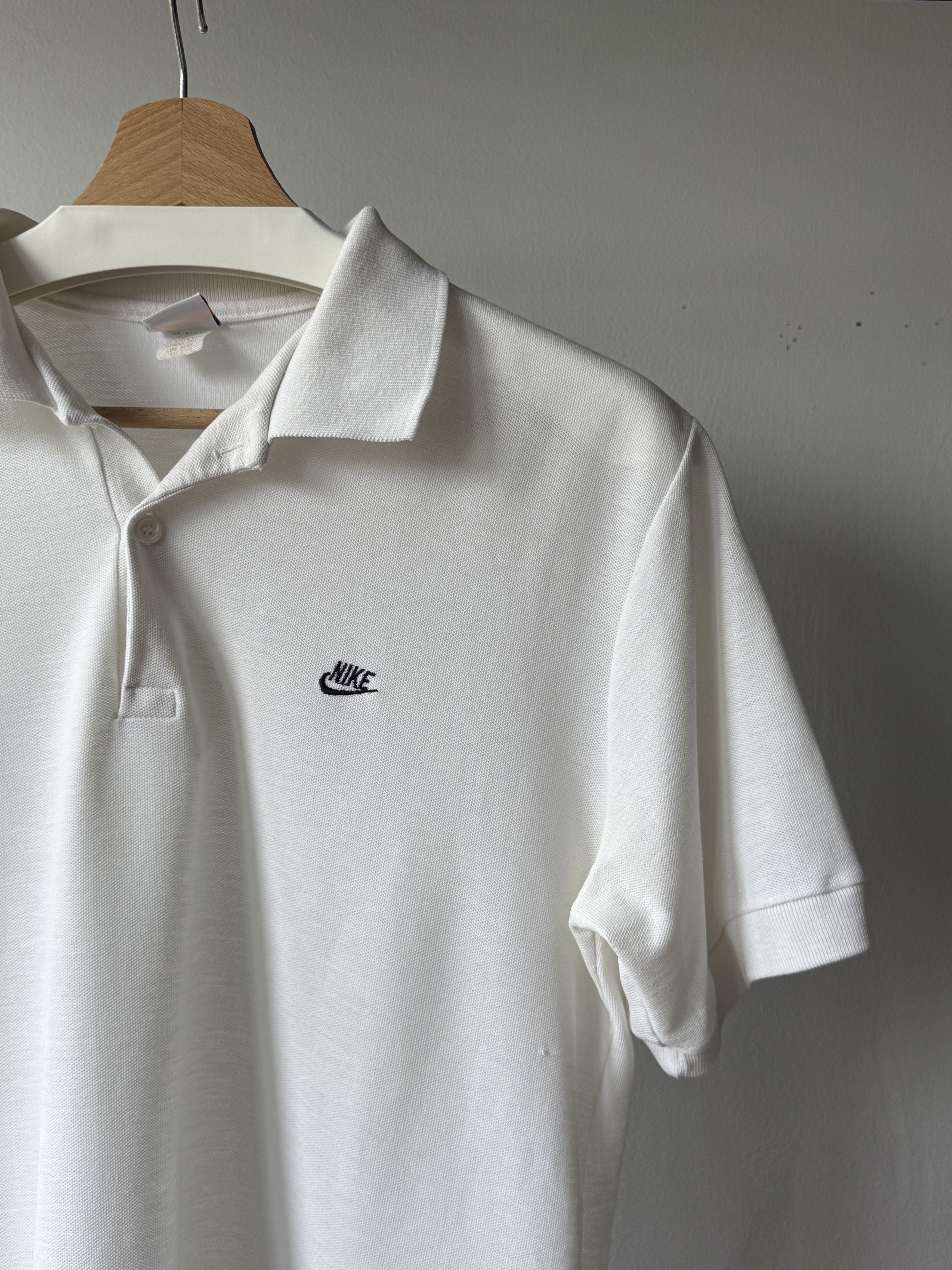 Nike × Vintage Vintage 1980s Nike Sportswear Orange Tag White Polo Shirt Size US L / EU 52-54 / 3 - 6 Thumbnail