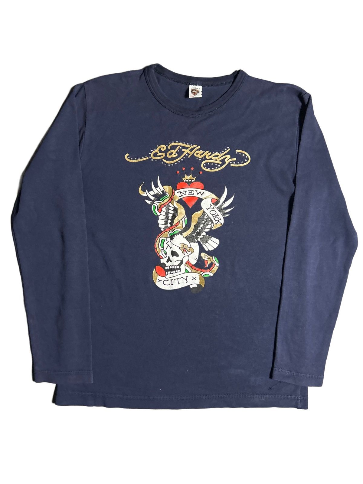 Christian Audigier Ed Hardy Christian Audigier vintage navy longsleeve t-shirt Size US L / EU 52-54 / 3 - 1 Thumbnail
