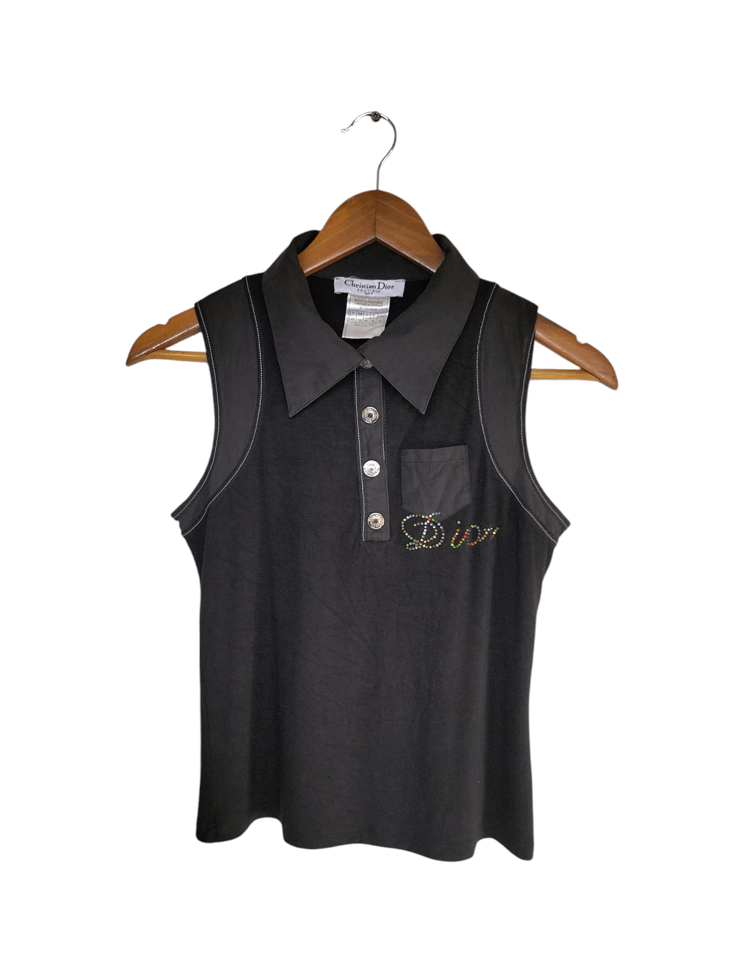 Christian Dior Monsieur Christian Dior beaded logo sleeveless polo shirts Size M / US 6-8 / IT 42-44 - 1 Thumbnail