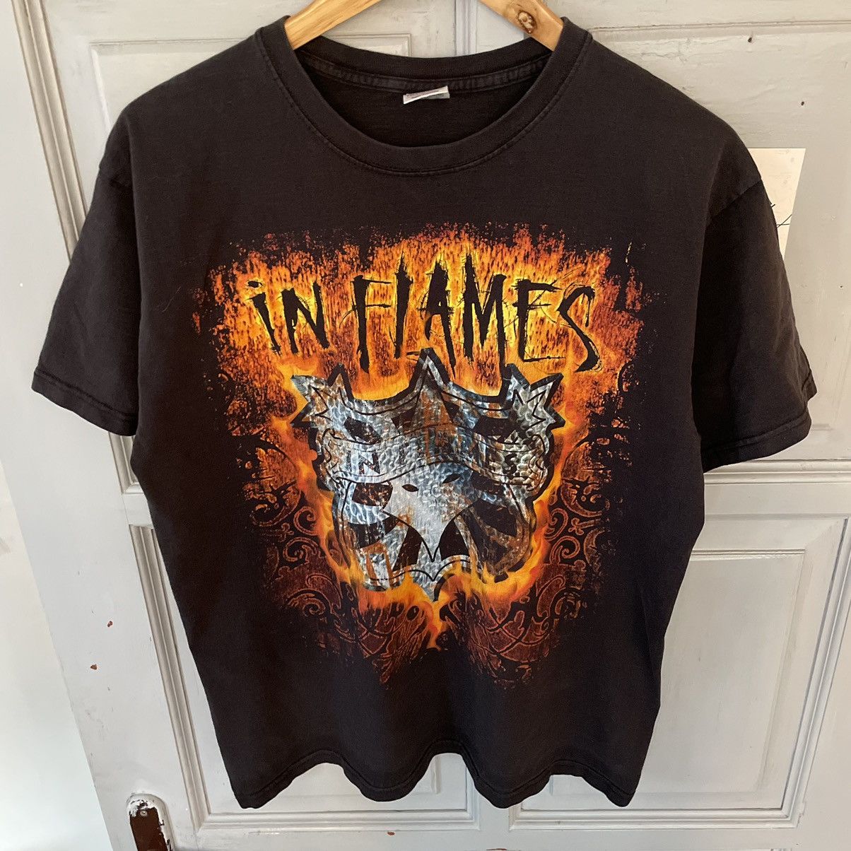 Band Tees × Vintage Vintage In Flames big logo t-shirt Size US L / EU 52-54 / 3 - 5 Thumbnail