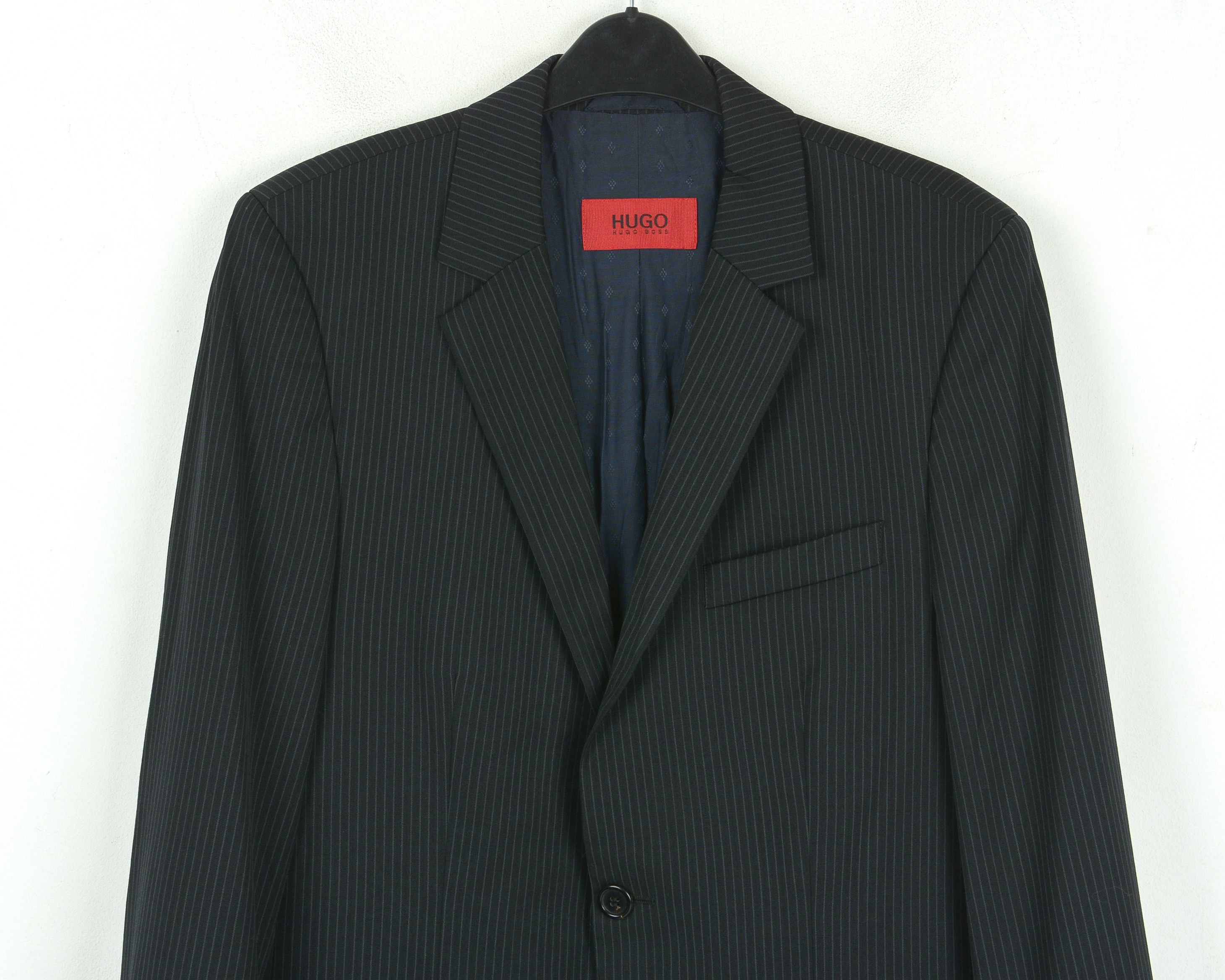 Hugo Boss Blazer Virgin Wool Pinstriped Jacket US 38 Sport Coat Size 38R - 2 Thumbnail