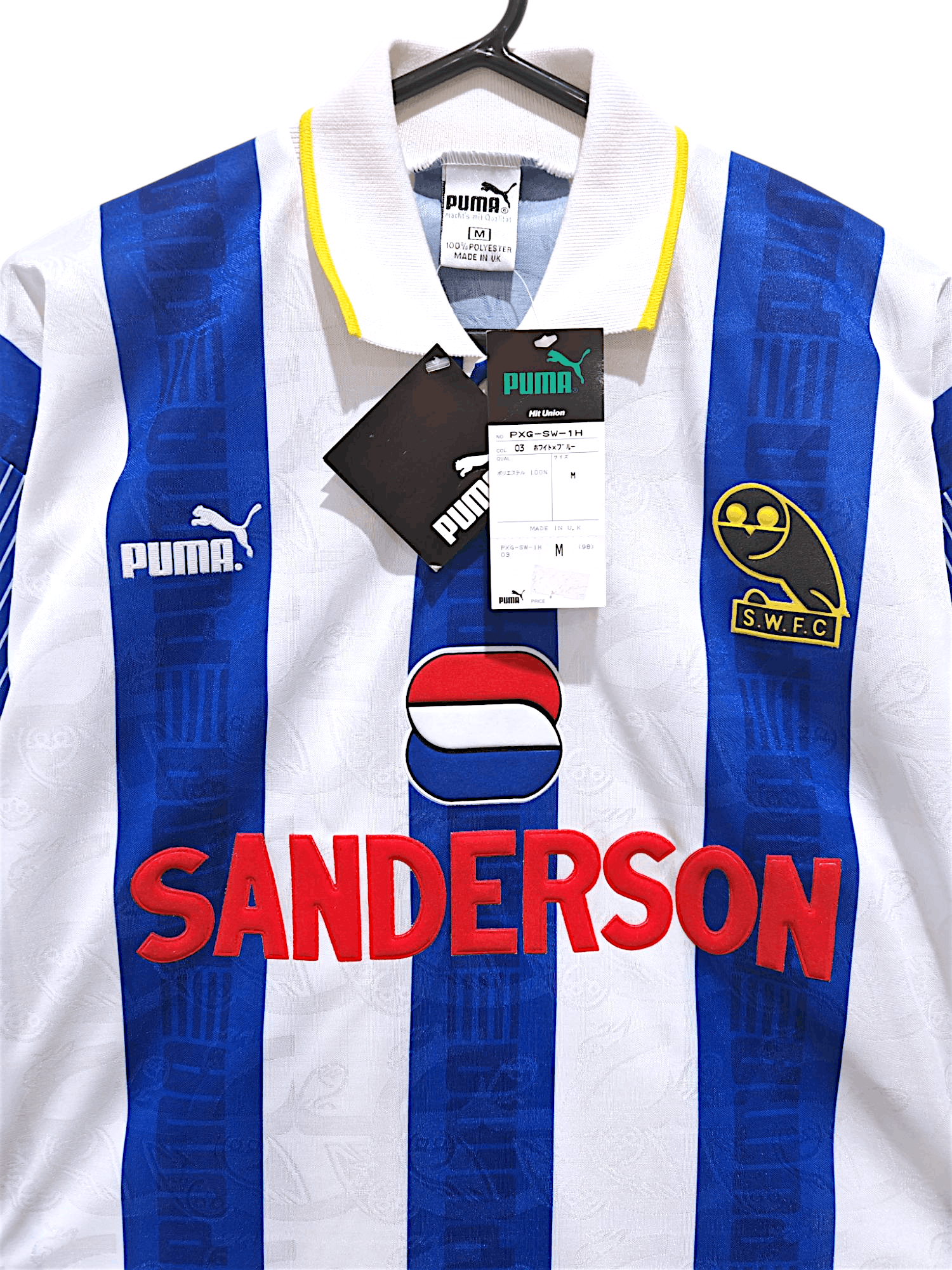 Puma 🏴󠁧󠁢󠁥󠁮󠁧󠁿 BNWT Sheffield​ ​Wednesday​ Home​ 1993-1995​ Size US M / EU 48-50 / 2 - 3 Thumbnail
