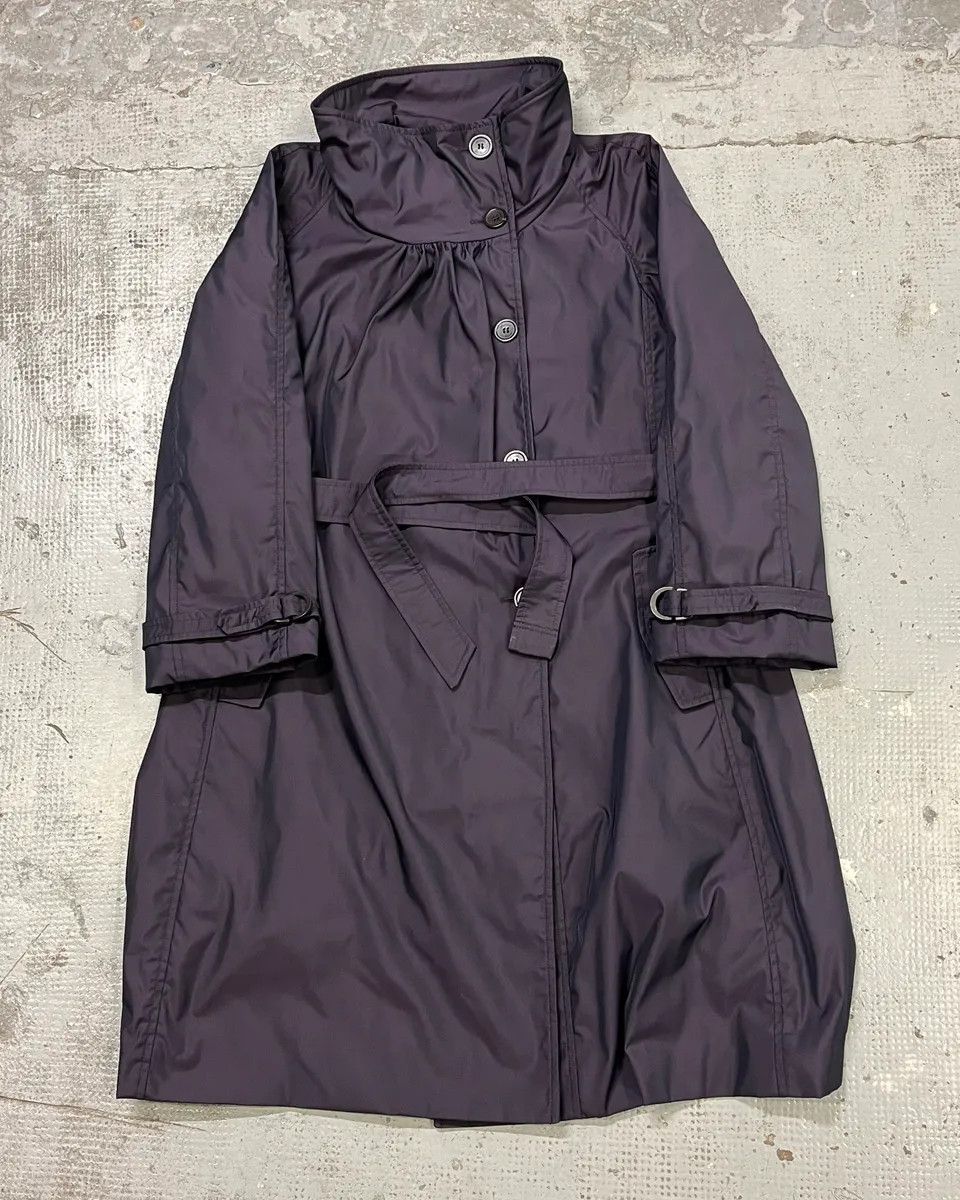 Armani Collezioni AW2010 Armani Collezioni Dark Purple Asymmetrical Light Trench Coat Size US S / EU 44-46 / 1 - 1 Thumbnail
