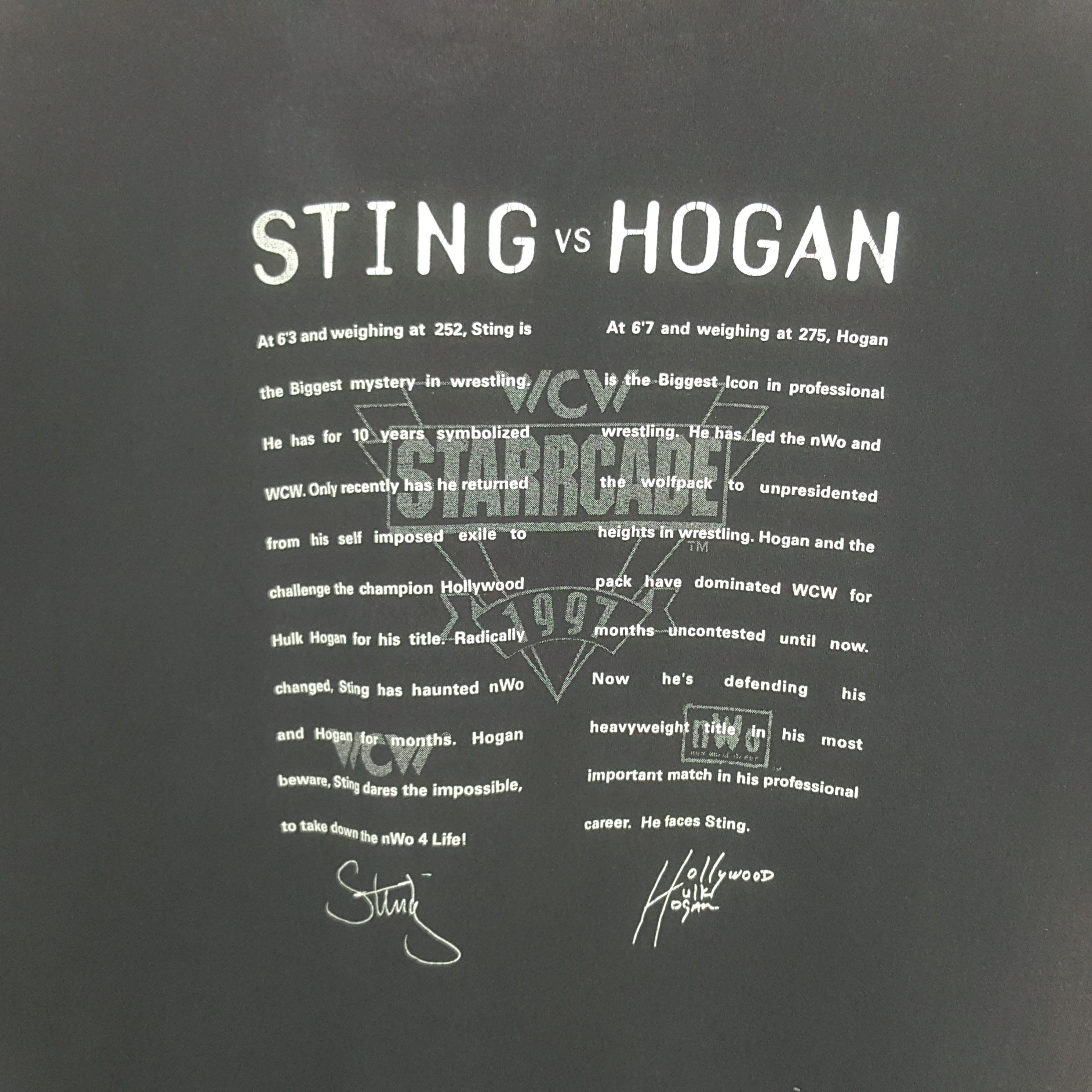WCW/nWo Vintage WCM Sting VS Hogan Starrcade 1997 Tshirt RR26 Size US L / EU 52-54 / 3 - 4 Thumbnail