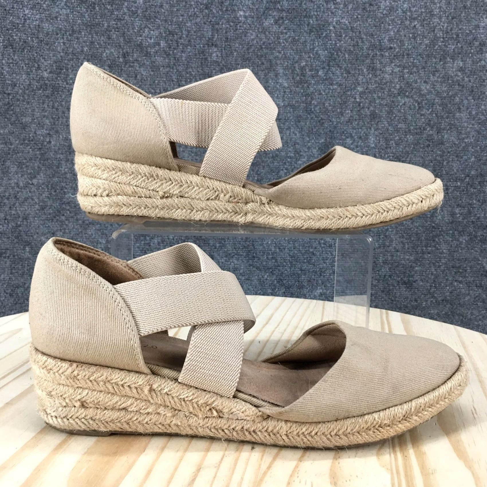 Vintage Velocity Sandals Womens 10 M Keaton Espadrille Mary Jane Brown Slip On Wedge Velcoity Shoes Womens 10 M Keaton Espadrille Brown Slip On Wedge Size US 10 / IT 40 - 2 Thumbnail