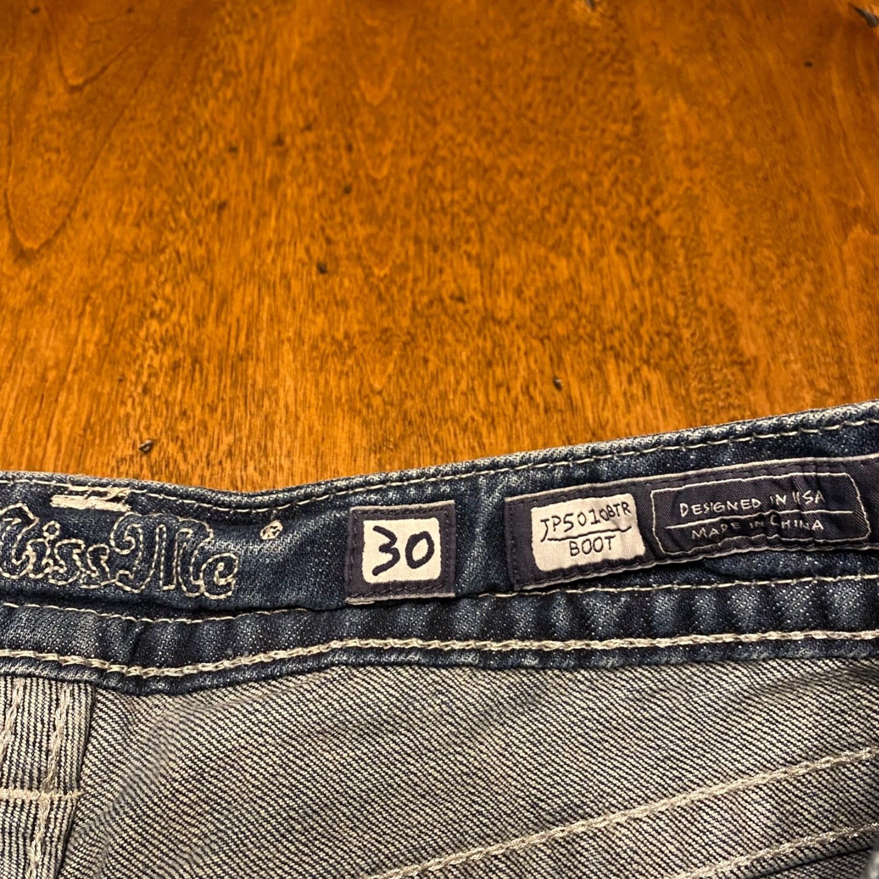 Miss Me Miss Me Jeans Womens 30 x 31.5 Bootcut Blue Denim Embellished Pants Outdoor Designer Shoes? Size 30" / US 8 / IT 44 - 3 Thumbnail