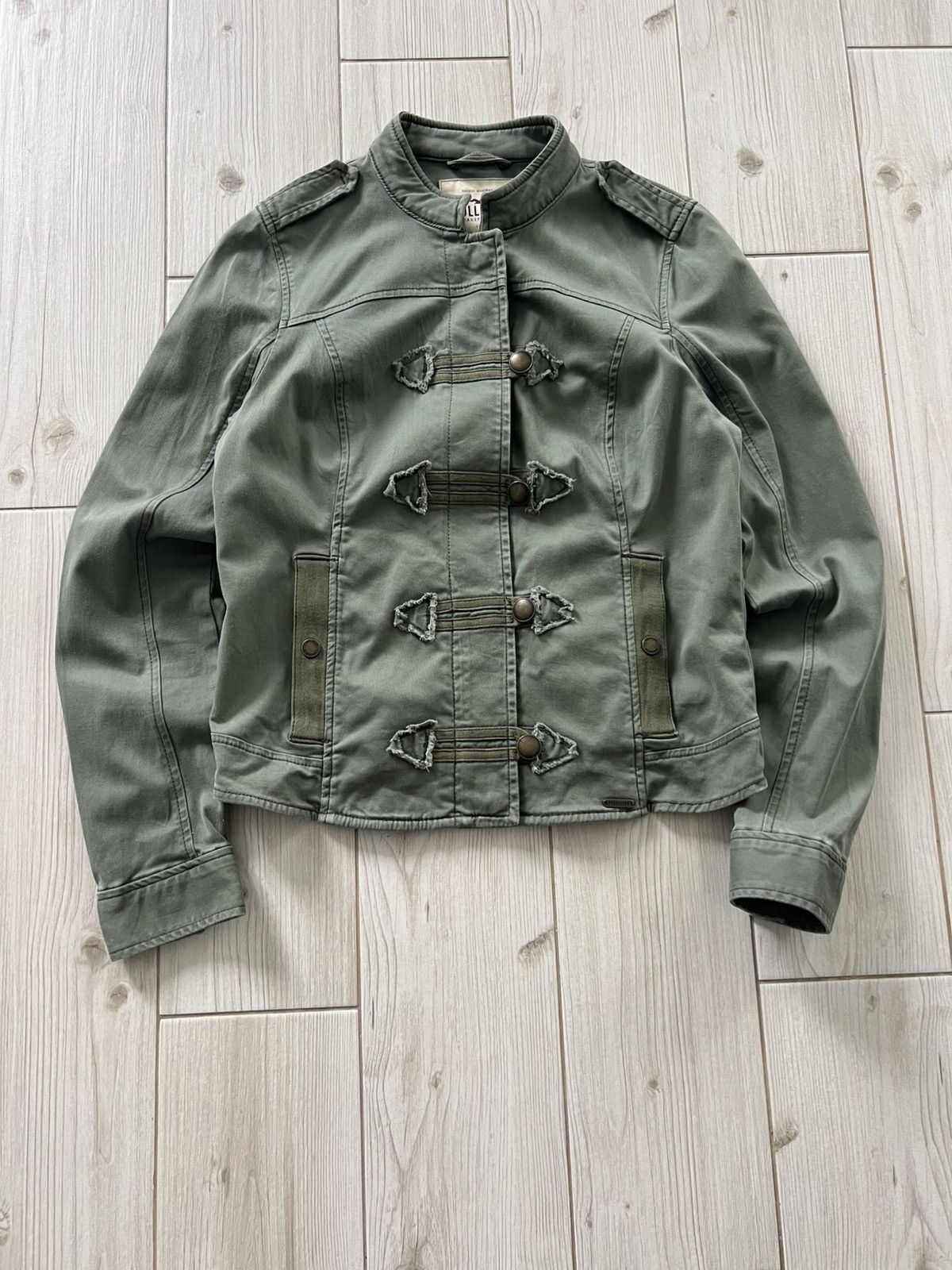Hollister Hollister Olive Green Stretch Field Jacket Military Style Size M / US 6-8 / IT 42-44 - 6 Thumbnail