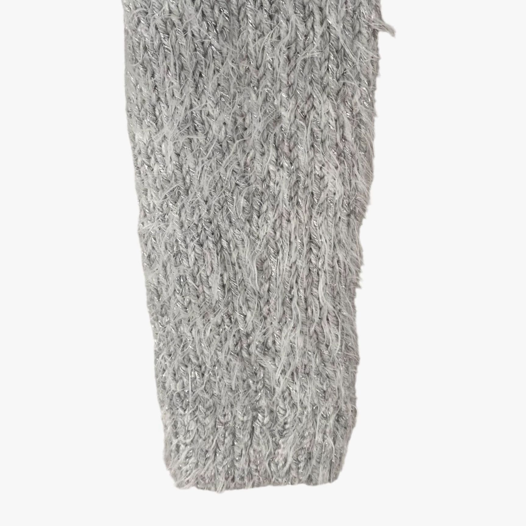 Abercrombie & Fitch Abercrombie & Fitch Cropped Fuzzy Sweater Women's Medium Gray Metallic Pullover Size M / US 6-8 / IT 42-44 - 7 Thumbnail