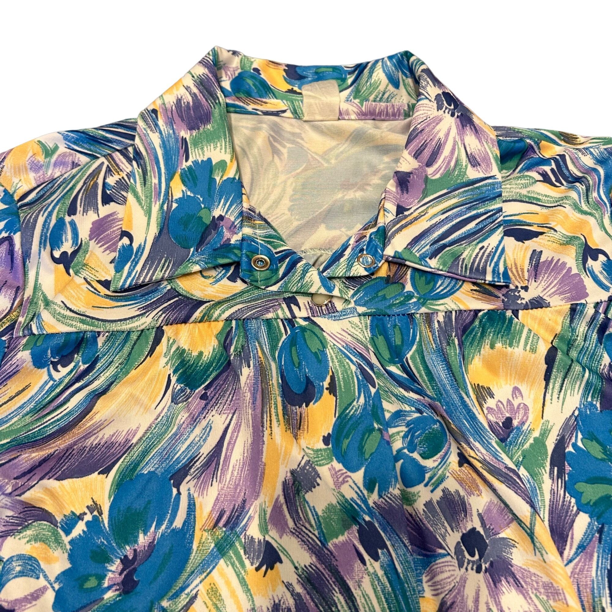 Vintage Vintage Novelty Floral Print Pearl Snap Button Down Dress Ni Size M / US 6-8 / IT 42-44 - 4 Thumbnail