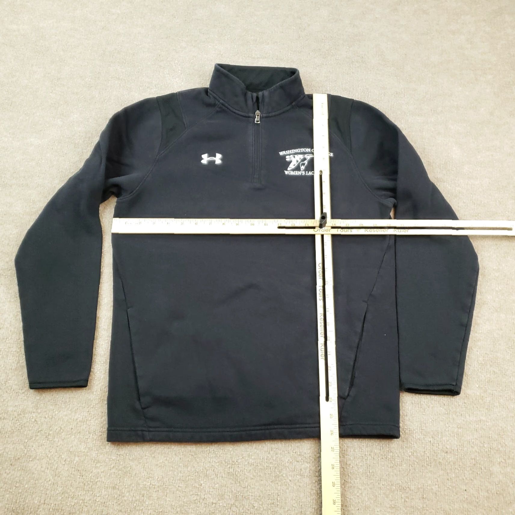 Under Armour Under Armour Womens Black 1/4 Zip Pullover Sweater Small Long Sleeve Mock Neck Size S / US 4 / IT 40 - 2 Thumbnail