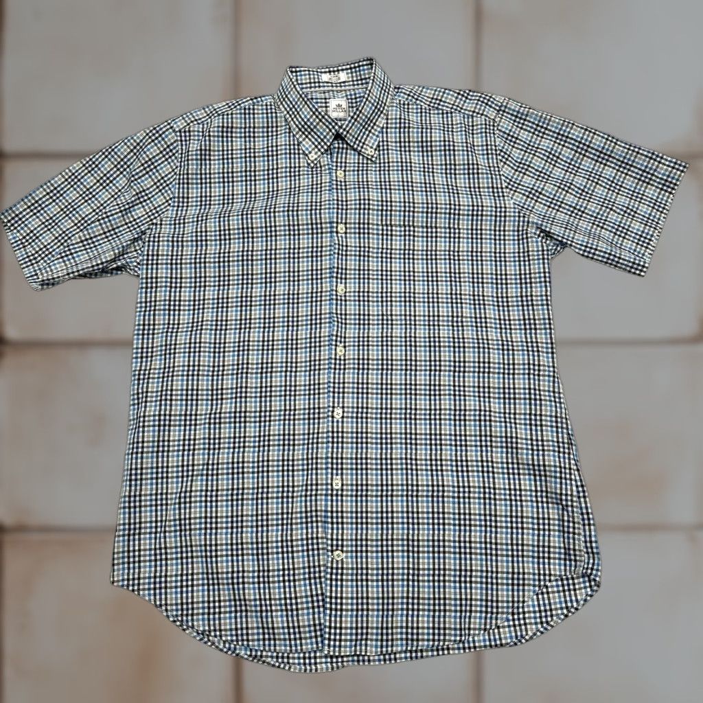 Peter Millar Peter Millar Shirt Men L Blue Plaid Short Sleeve Button-Down Button Up EUC Size US L / EU 52-54 / 3 - 1 Thumbnail