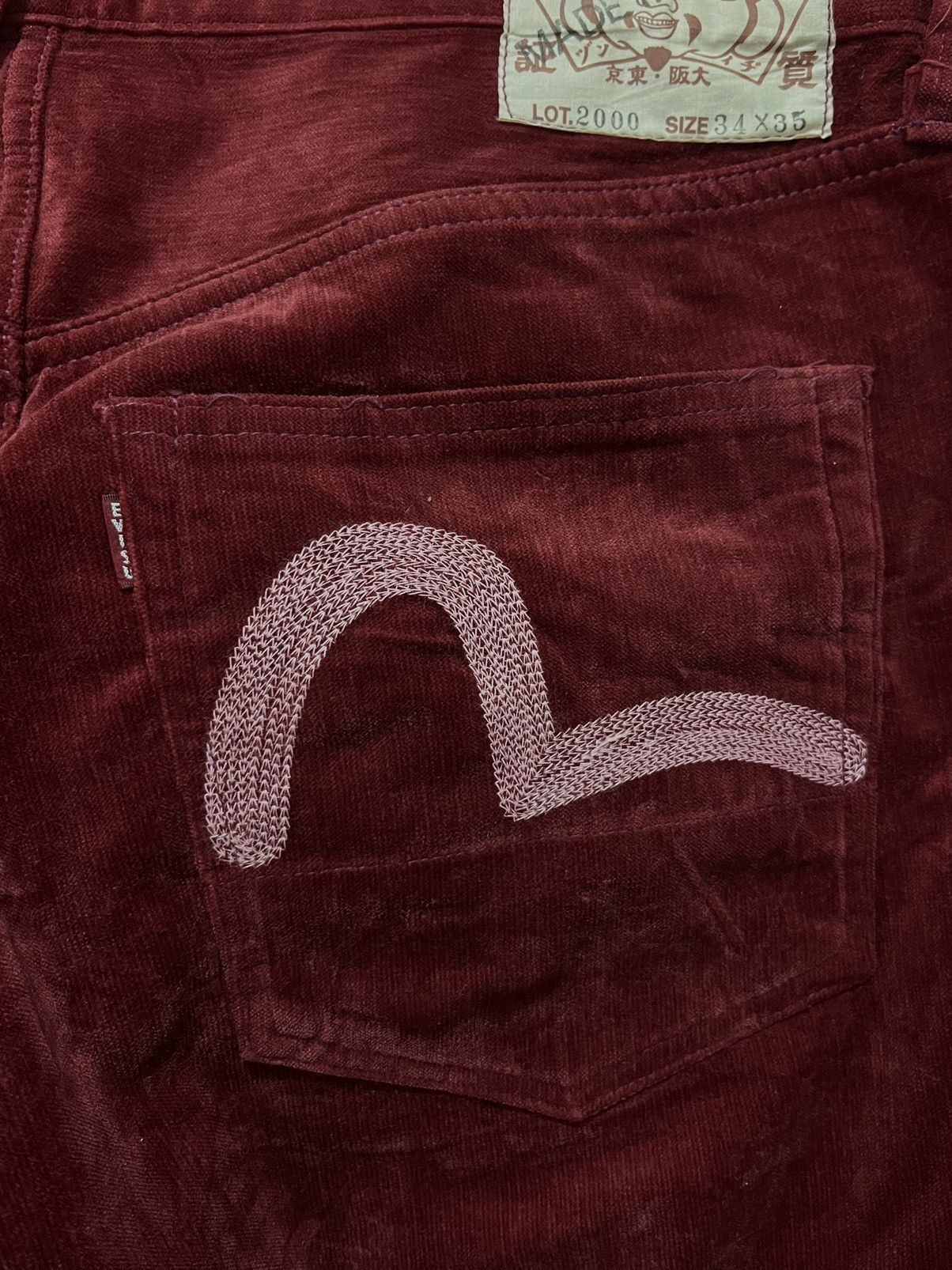 Evisu × Japanese Brand RARE! Evisu Japan Maroon Corduroy Pants Size US 35 - 7 Thumbnail