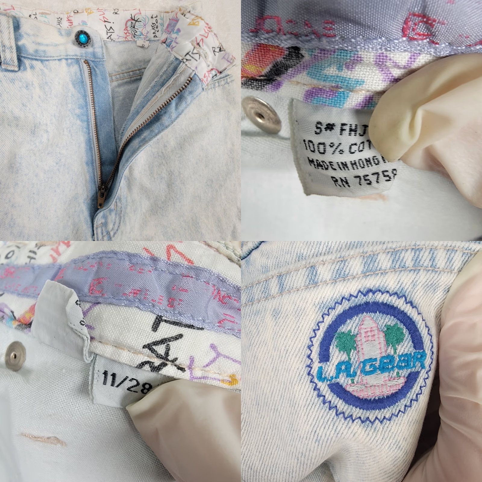 Vintage VINTAGE L.A. Gear Jeans Women's High Waist Acid Washed Tapered Zip Ankle 11/28 80s Blue Mens? Size 32" / US 10 / IT 46 - 9 Thumbnail
