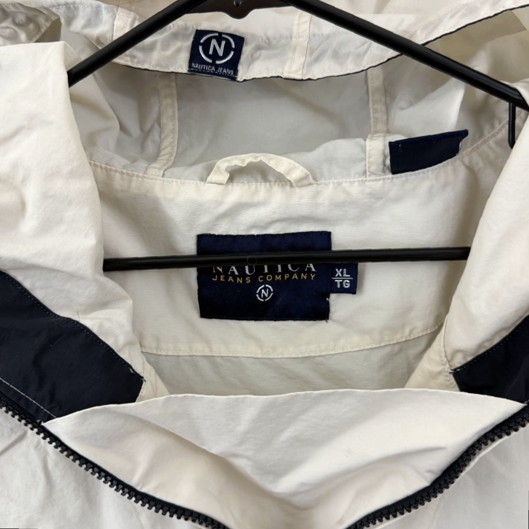 Nautica VINTAGE Nautica Jacket Mens XL White Windbreaker 90s Hooded Quarter Zip Baggy Size US XL / EU 56 / 4 - 6 Thumbnail