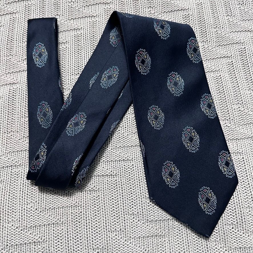 Vintage Vintage Ohrbach's black geometric crest silk tie Size ONE SIZE - 1 Thumbnail