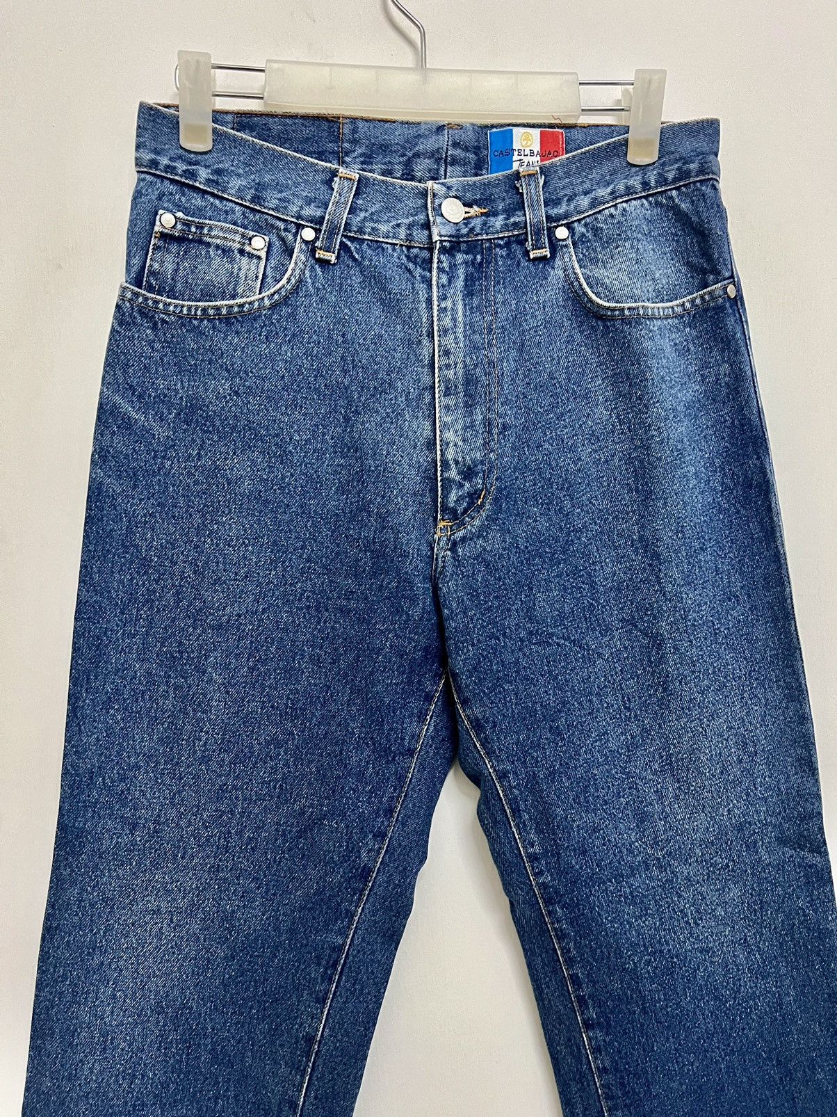 Jean Charles De Castelbajac × Le Grande Bleu (L.G.B.) × Vintage Vintage 90s Castelbajac Blue Wash Flared Jeans Size US 29 - 4 Thumbnail