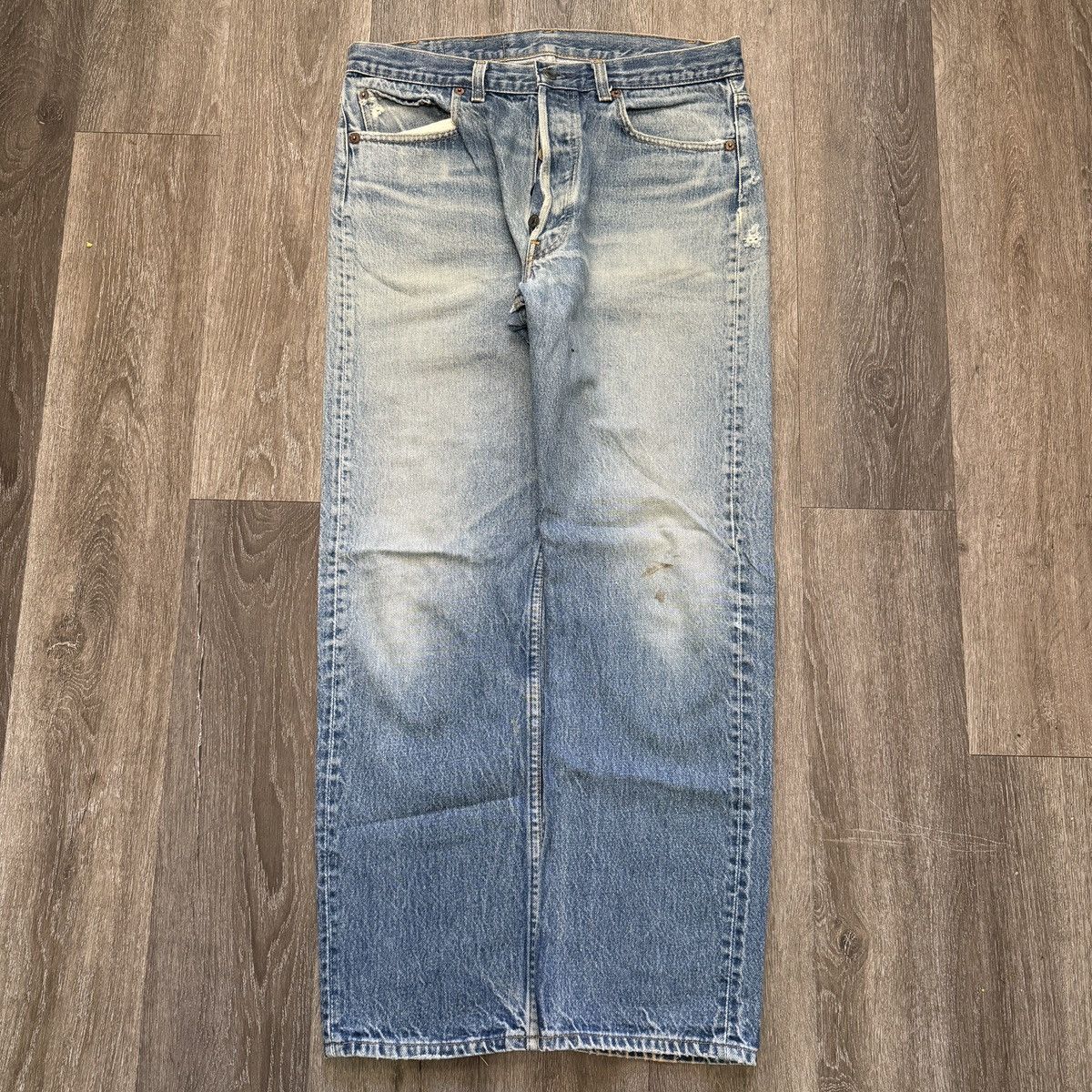 Levi's × StraightFaded × Vintage Crazy Vintage 80s Levi’s 501 button fly faded and worn jeans Size US 34 / EU 50 - 1 Thumbnail