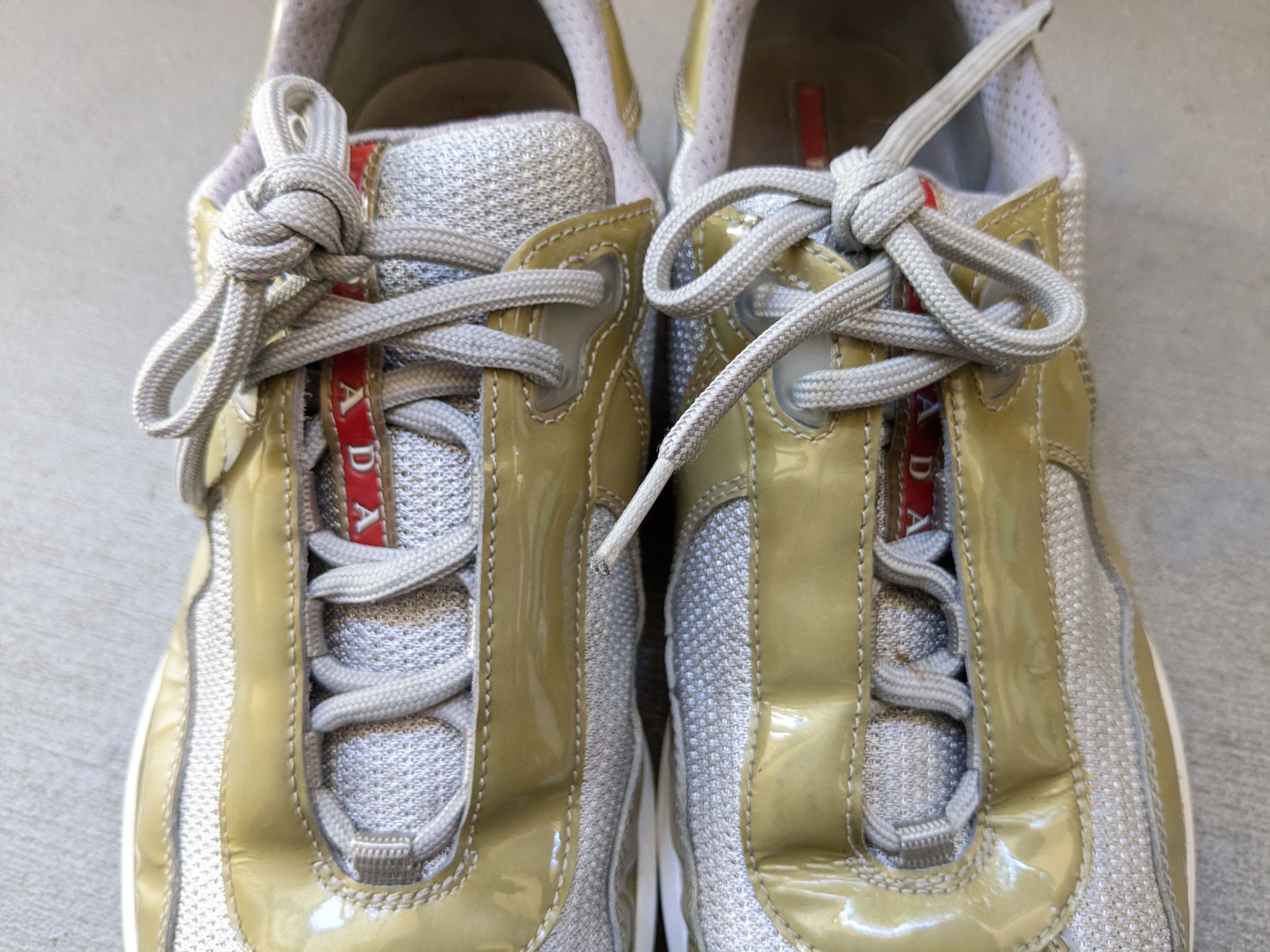 Prada Prada America's Cup Olive Green 11 Patent Leather Silver Low Size US 11 / EU 44 - 2 Thumbnail