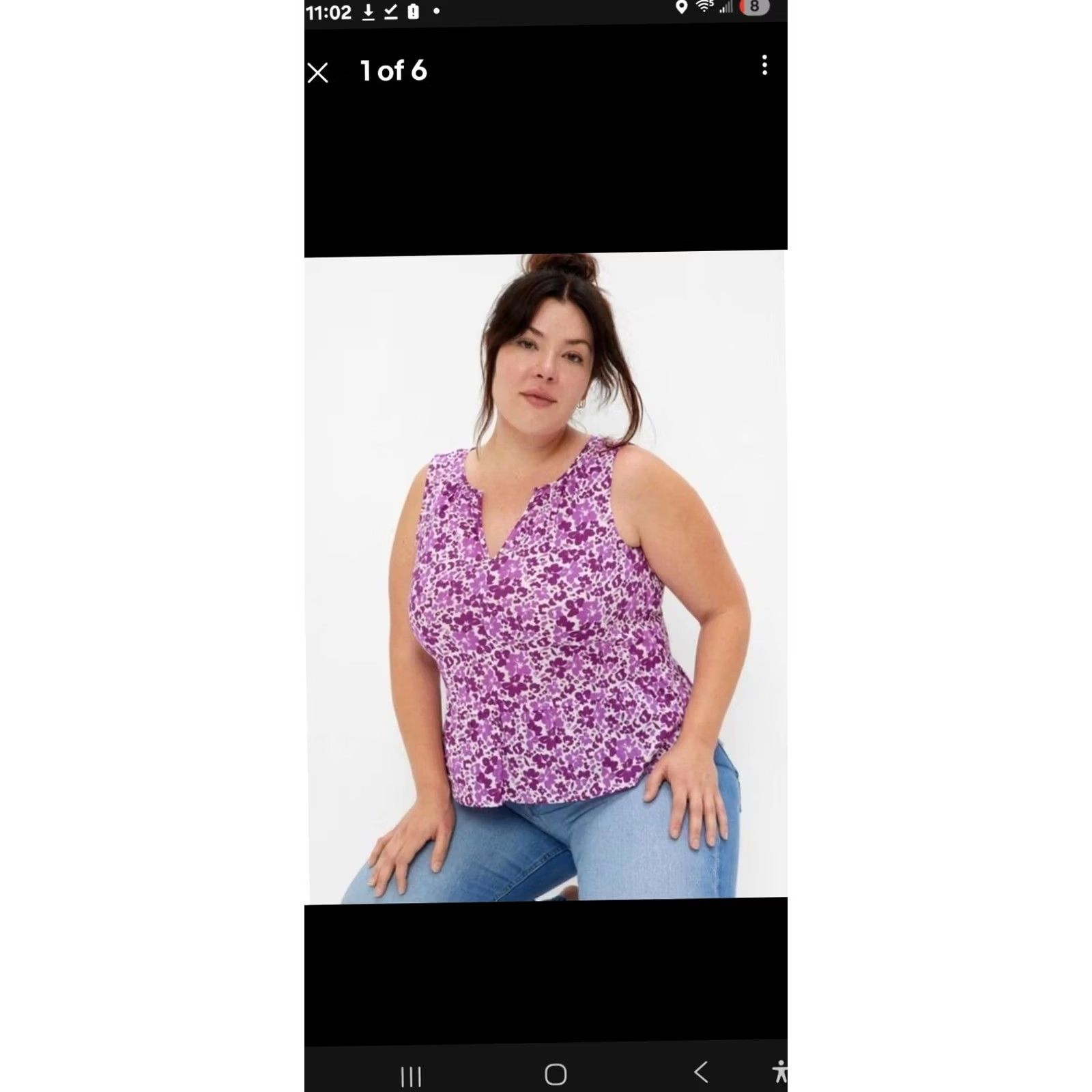 Gap Gap Women's Tank Blouse XL Sleeveless Pink Floral Peplum V-Neck Pullover Casual Summer Mulitcolor Size XL / US 12-14 / IT 48-50 - 2 Thumbnail