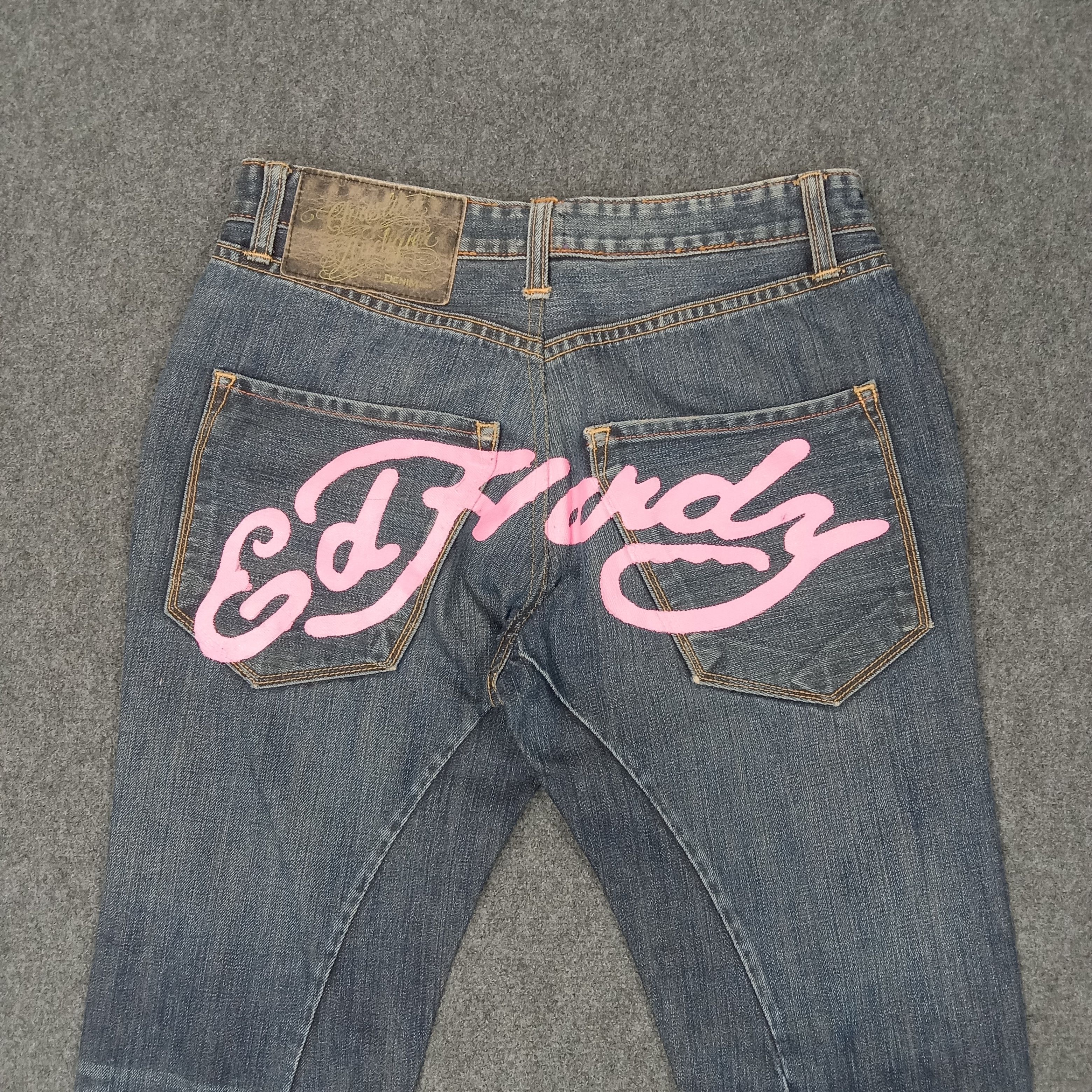 Christian Audigier × Ed Hardy × Vintage Ed Hardy Christian Audugier Custom Logo Jeans Size US 31 - 2 Thumbnail