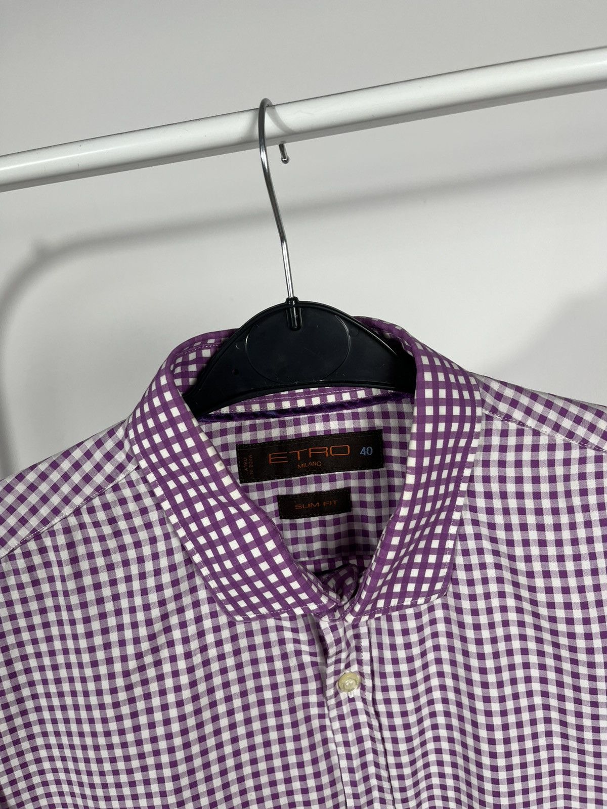 Etro Etro Milano Shirt Men’s Size 40 – Purple Gingham Slim Fit Size US L / EU 52-54 / 3 - 4 Thumbnail