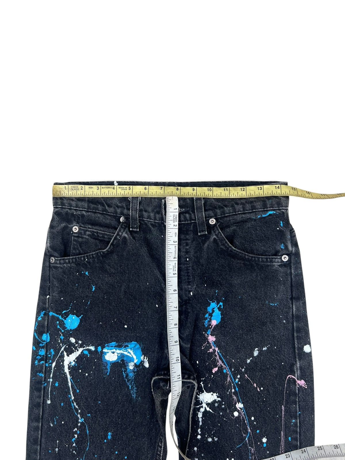 Levi's 1994 Levi’s 505 Fade Black Denim Orange Tab Painter Jeans Size US 29 - 4 Thumbnail