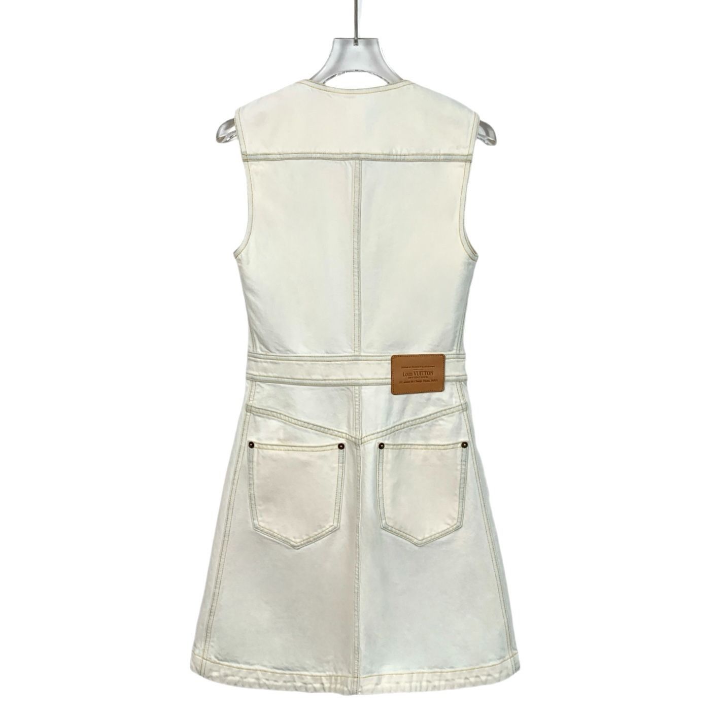 Louis Vuitton Louis Vuitton Ivory Sleeveless Denim Dress With Belt & Zippe Size XXS / US 00 / IT 34 - 2 Thumbnail