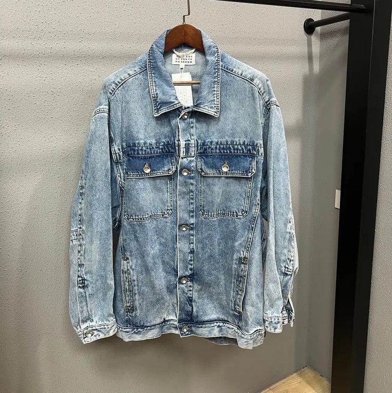 Maison Margiela Maison Margiela Blue Cotton Women's Jacket 0089 Size L / US 10 / IT 46 - 1 Thumbnail