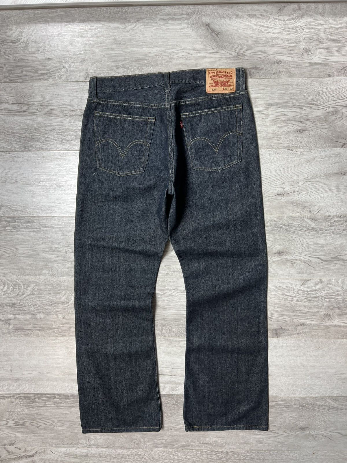 Levi's Vintage Levis 527 Low Boot Cut Jeans Dark Indigo Denim Pants Size US 36 / EU 52 - 7 Thumbnail