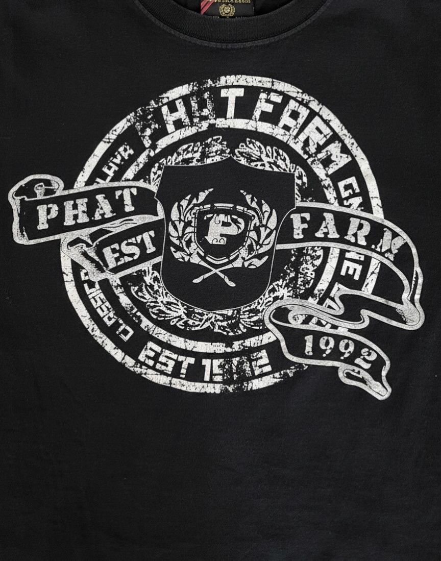 Phat Farm Y2K PHAT FARM Hip Hop Streetwear Baggy Black Graphic Tee Size US XL / EU 56 / 4 - 4 Thumbnail
