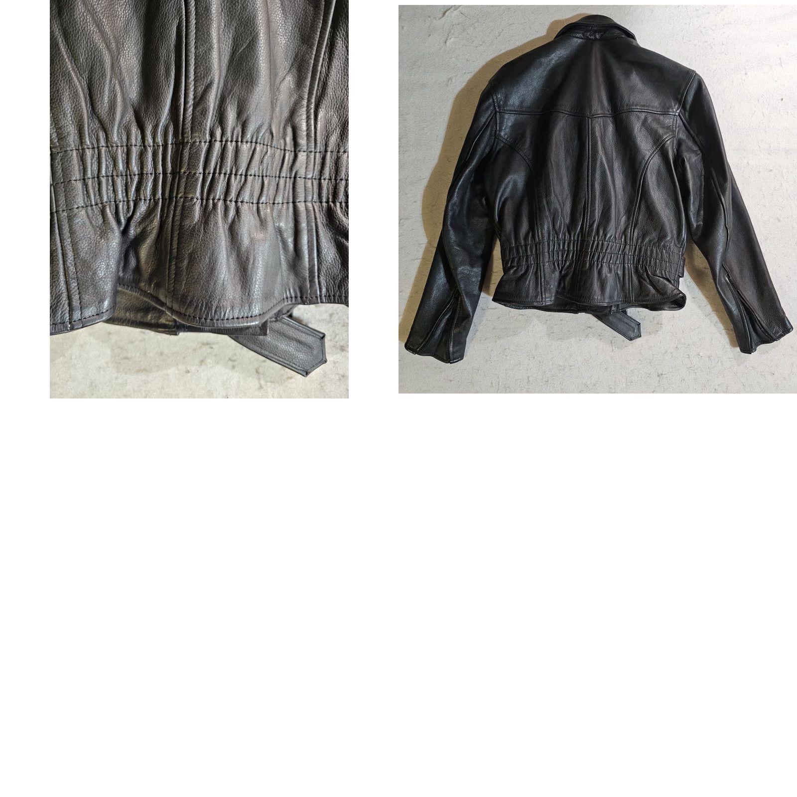 Vintage VINTAGE Leather Motorcycle Jacket Full-Zip Belted Heavyweight 90s Women’s Sz Medium Black Size M / US 6-8 / IT 42-44 - 9 Thumbnail