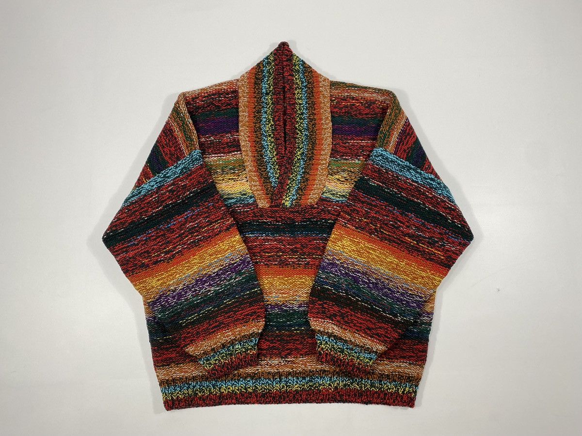 Vintage 🔥LASTDROP🔥 Vintage Heavy Hand Knit Rainbow Oversized Sweater Size US L / EU 52-54 / 3 - 8 Thumbnail