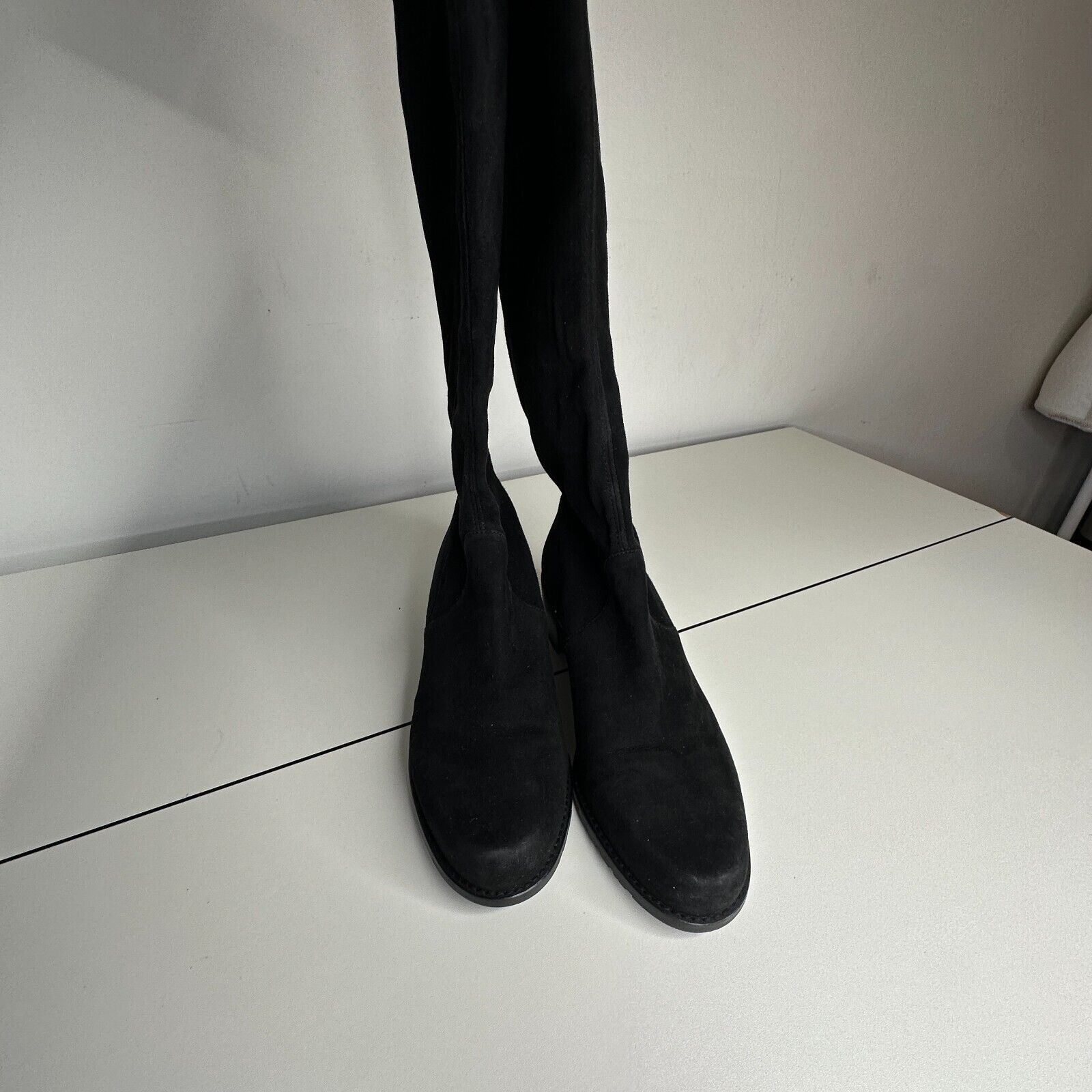Stuart Weitzman Stuart Weitzman Black Suede Lowland Flat Heel Laceup Boots 7 Size US 7 / IT 37 - 6 Thumbnail
