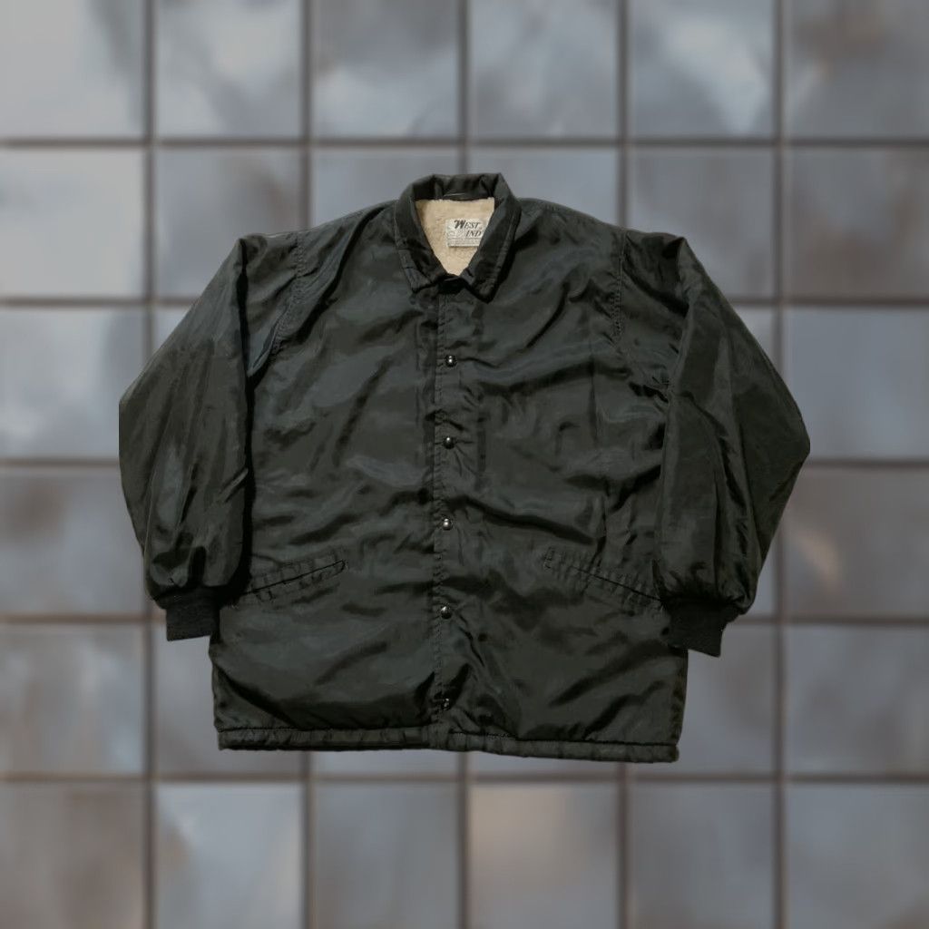 Vintage VINTAGE West Wind Buccaneer Sherpa Shearling Lined Black Satin Jacket Sz. L Mens Size US L / EU 52-54 / 3 - 1 Thumbnail