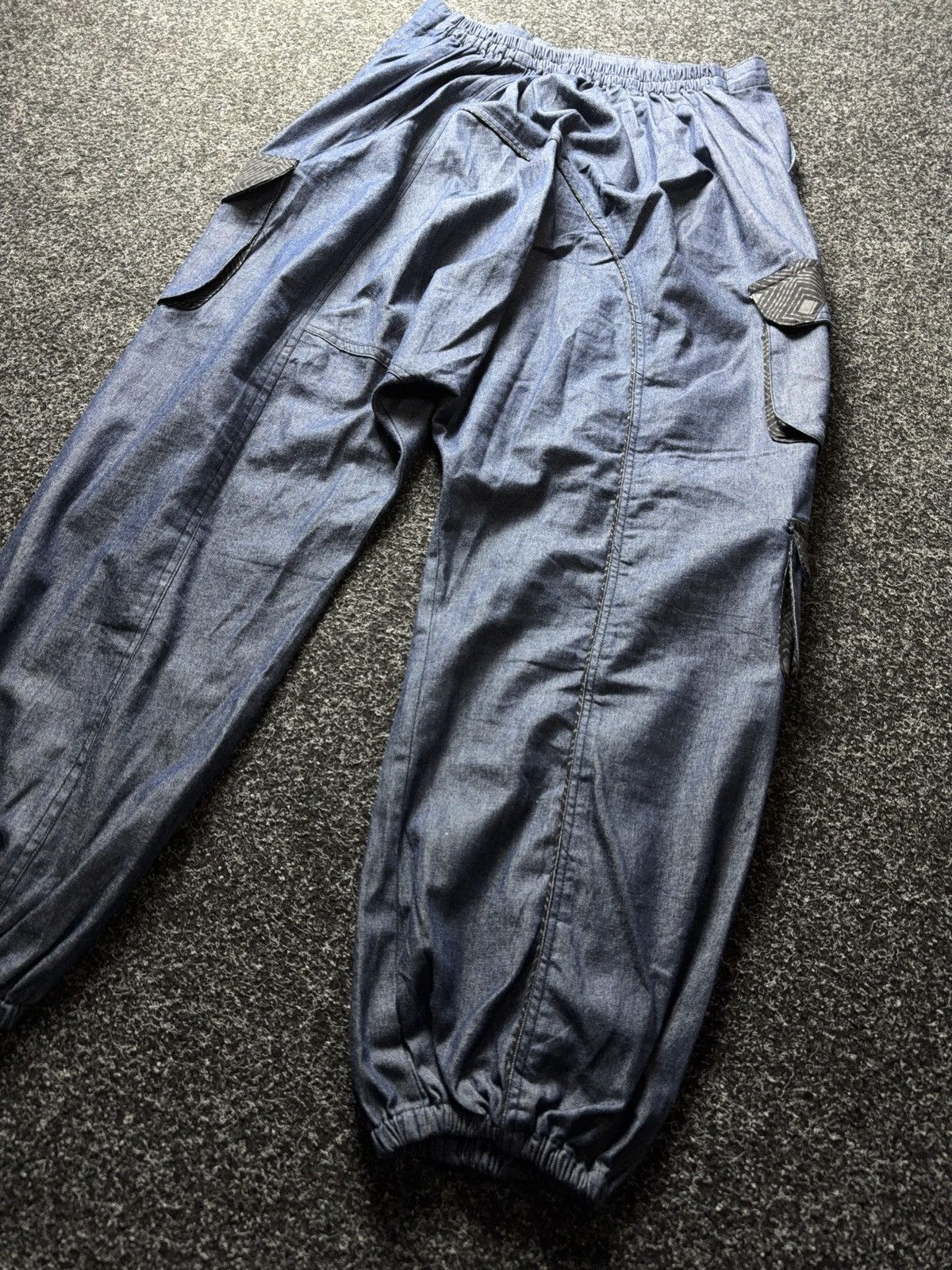 Avant Garde Japanese Denim Cargo Utility Asymmetric Pants