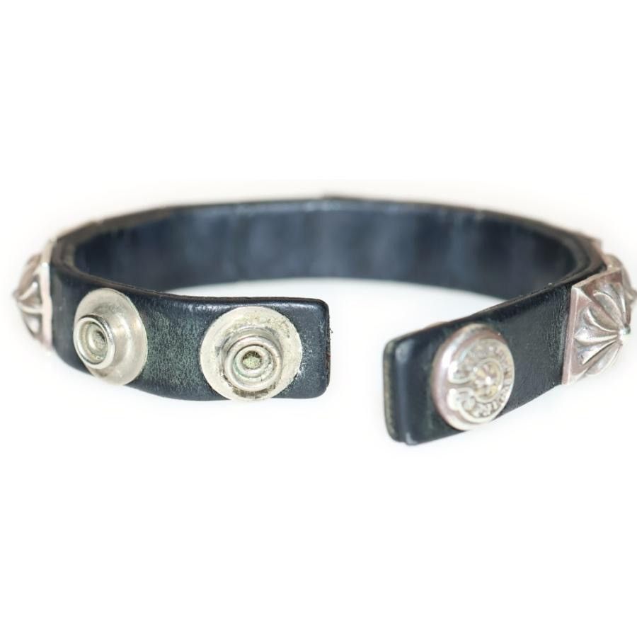 Chrome Hearts Chrome Hearts sapphire cross studs leather bracelet Size ONE SIZE - 6 Thumbnail