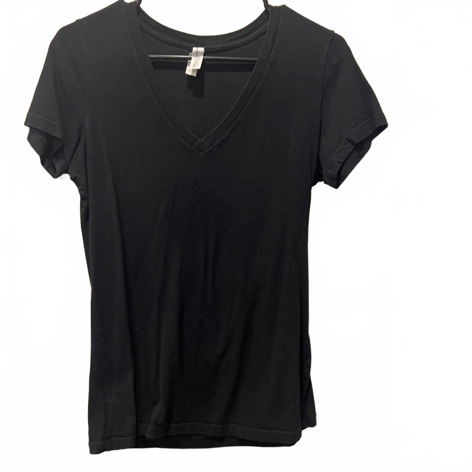 Other Bella+Canvas Airlume Jersey Black V-Neck T-Shirt Size L / US 10 / IT 46 - 1 Thumbnail