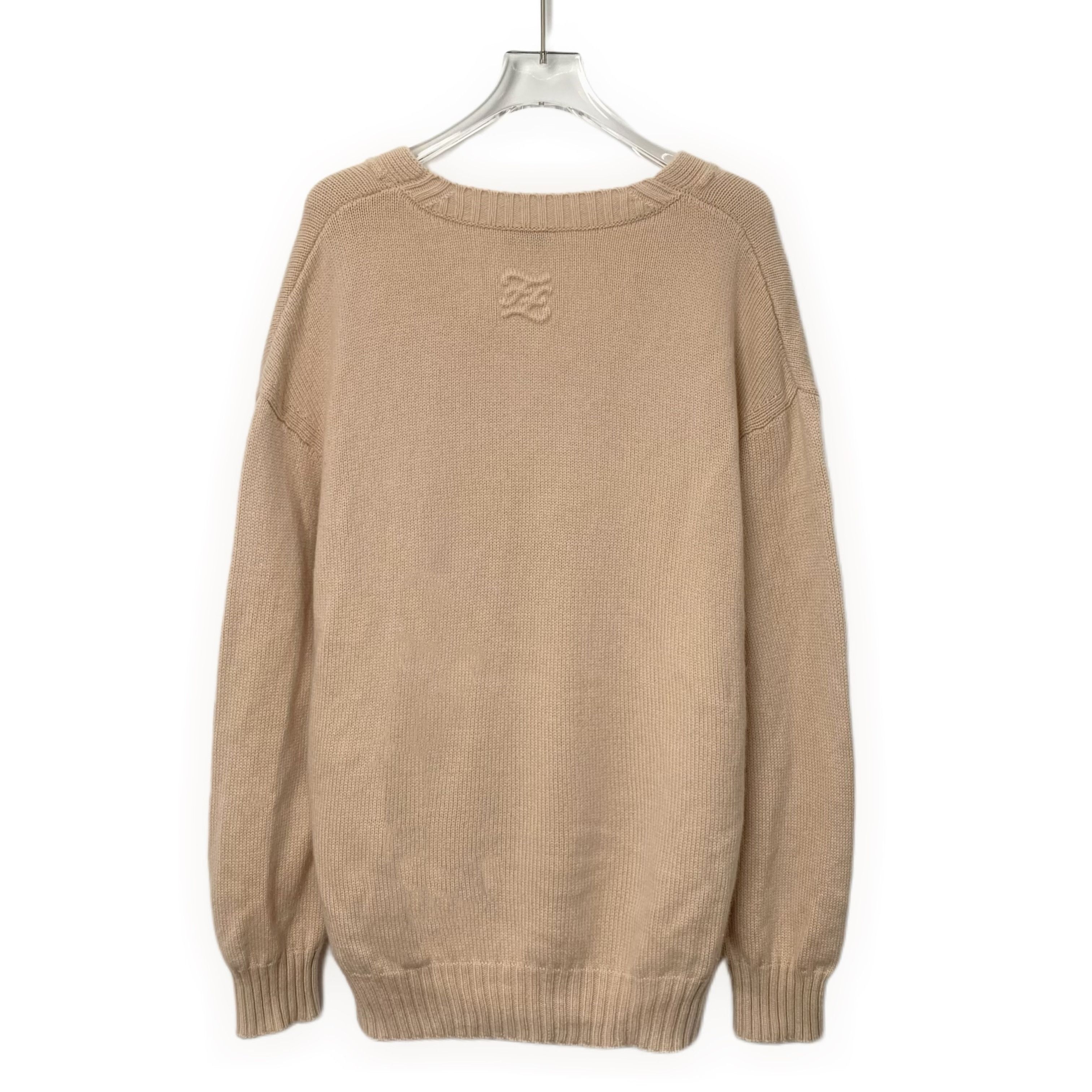 Fendi Fendi Sweater – Blush Logo Cashmere V-Neck (Size XS) Size XS / US 0-2 / IT 36-38 - 9 Thumbnail