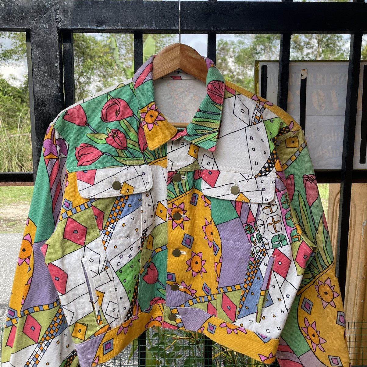 Art Comes First 🔥Vintage Ken Done Multicolour Pop Art Women Denim Jacket Size S / US 4 / IT 40 - 5 Thumbnail