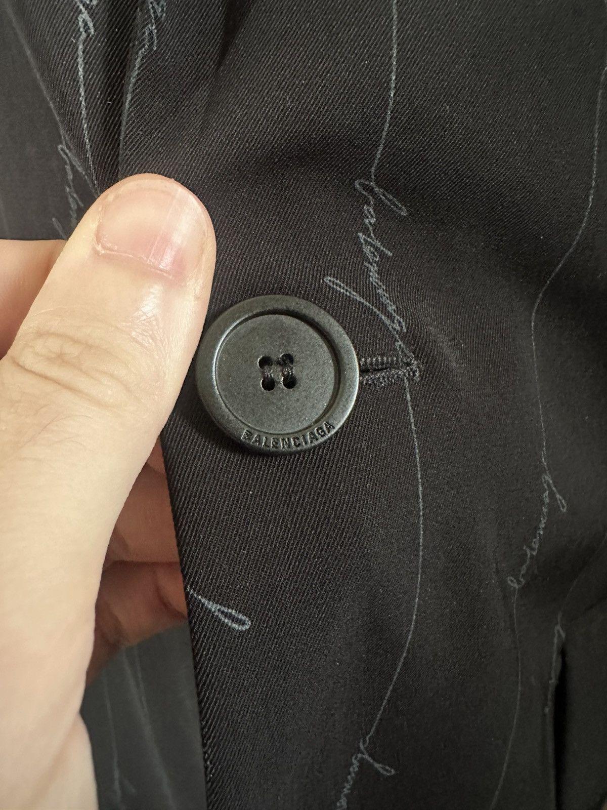 Balenciaga Black 2pc baggy logo pinstripe 2020 suit new with tags Italy Size 36R - 7 Thumbnail