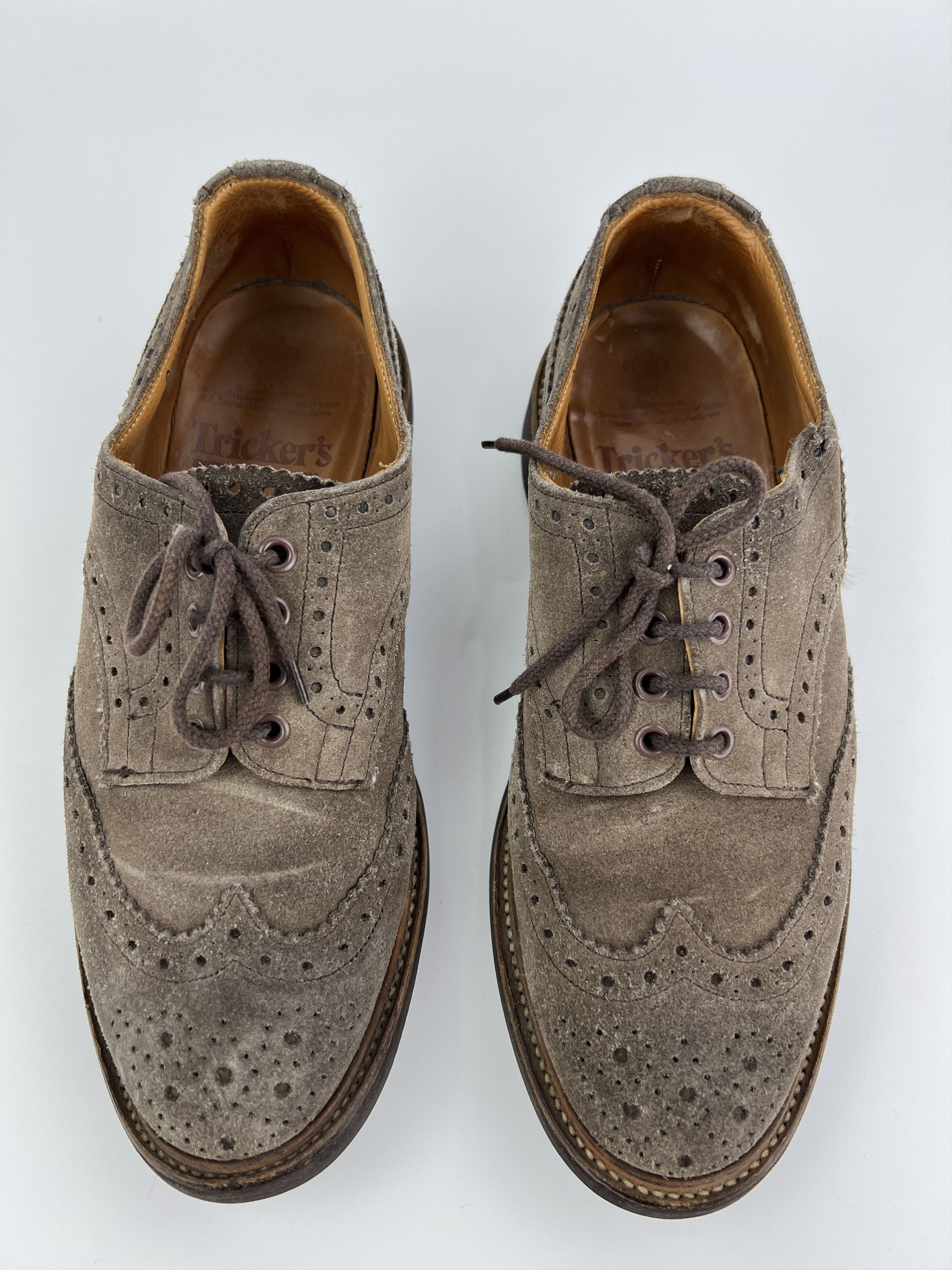 Tricker's Trickers Downton Handmade Gray Suede Derby Shoes Size US 9.5 / EU 42-43 - 5 Thumbnail
