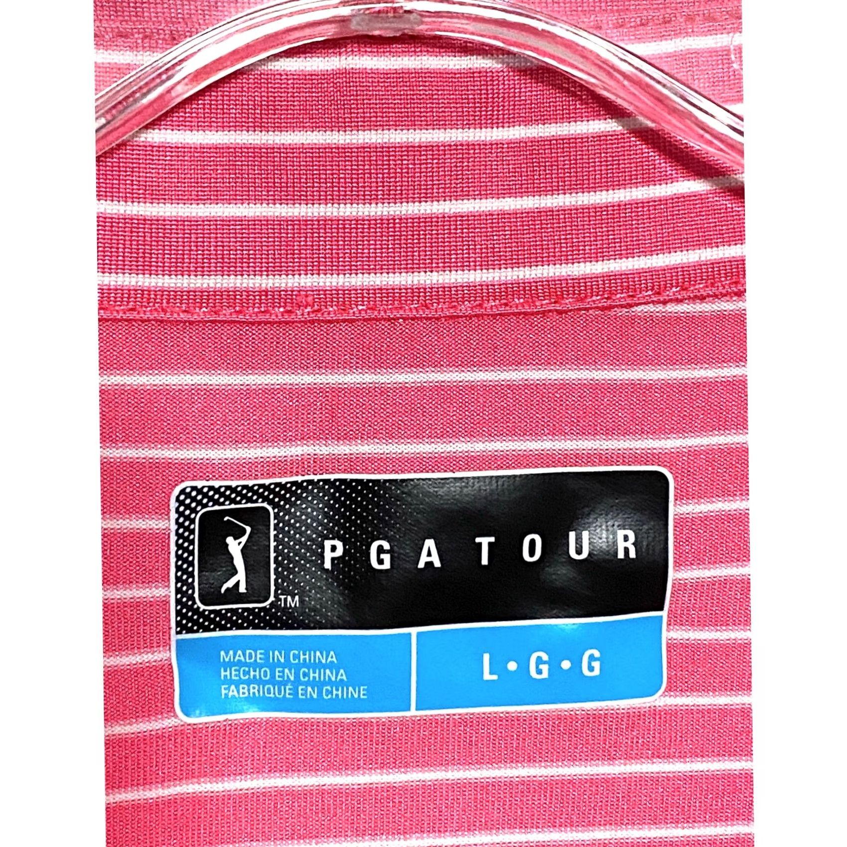 PGA Tour PGA Tour Polo Shirt Men L Striped Pink Short Sleeve Athletic Golf Core Activewear Resort Casual Shirt Size US L / EU 52-54 / 3 - 6 Thumbnail