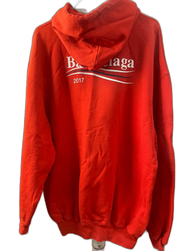 Balenciaga Red Logo Hoodie Sweatshirt-yf