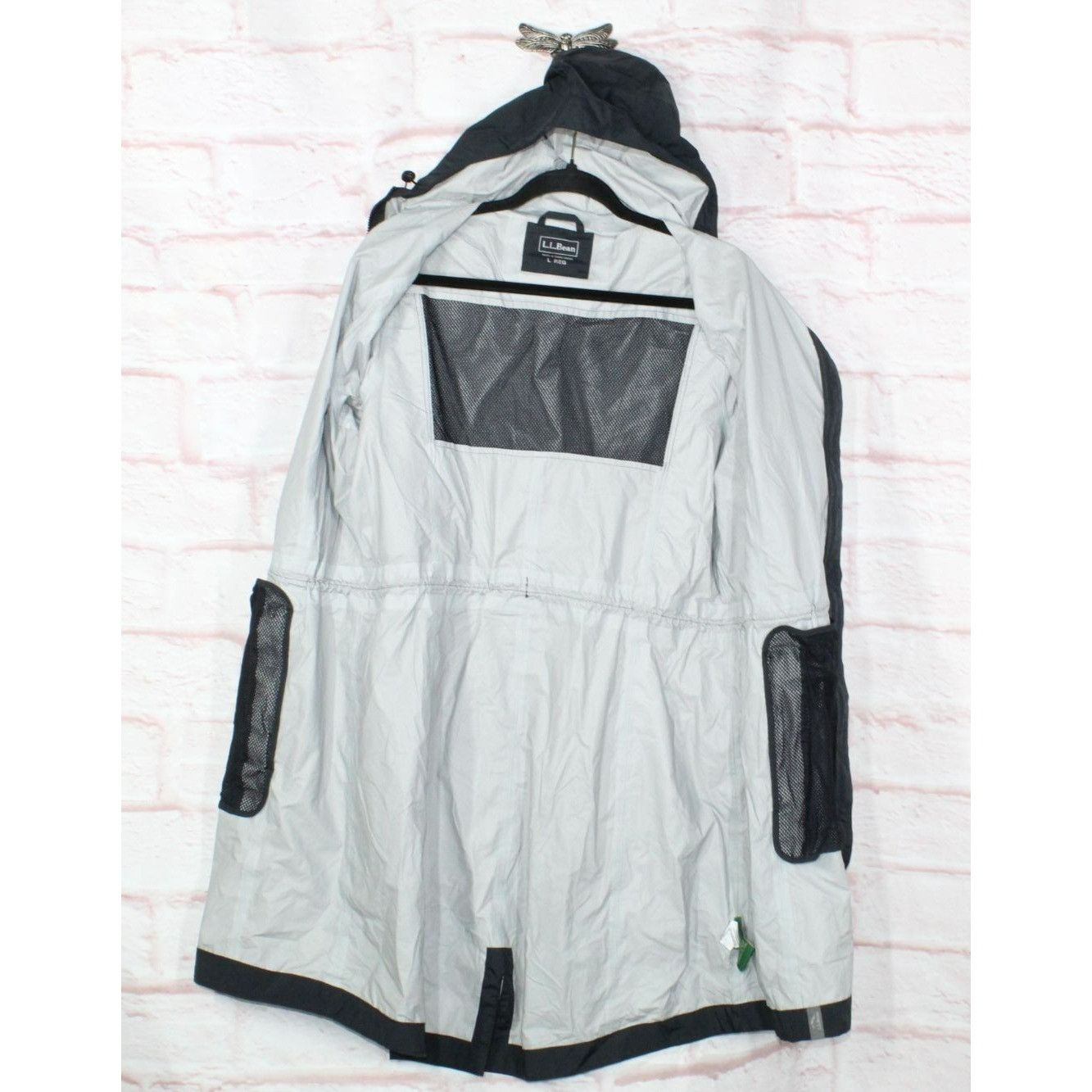 L.L. Bean LL Bean Womens Hooded Full Zip Windbreaker Long Jacket Size L / US 10 / IT 46 - 7 Thumbnail