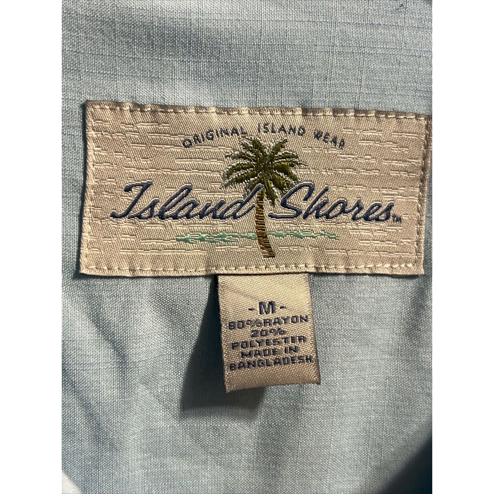 Island Shores Island Shores Men’s M Blue Button Rayon Blend Hawaiian Shirt Size US M / EU 48-50 / 2 - 3 Thumbnail