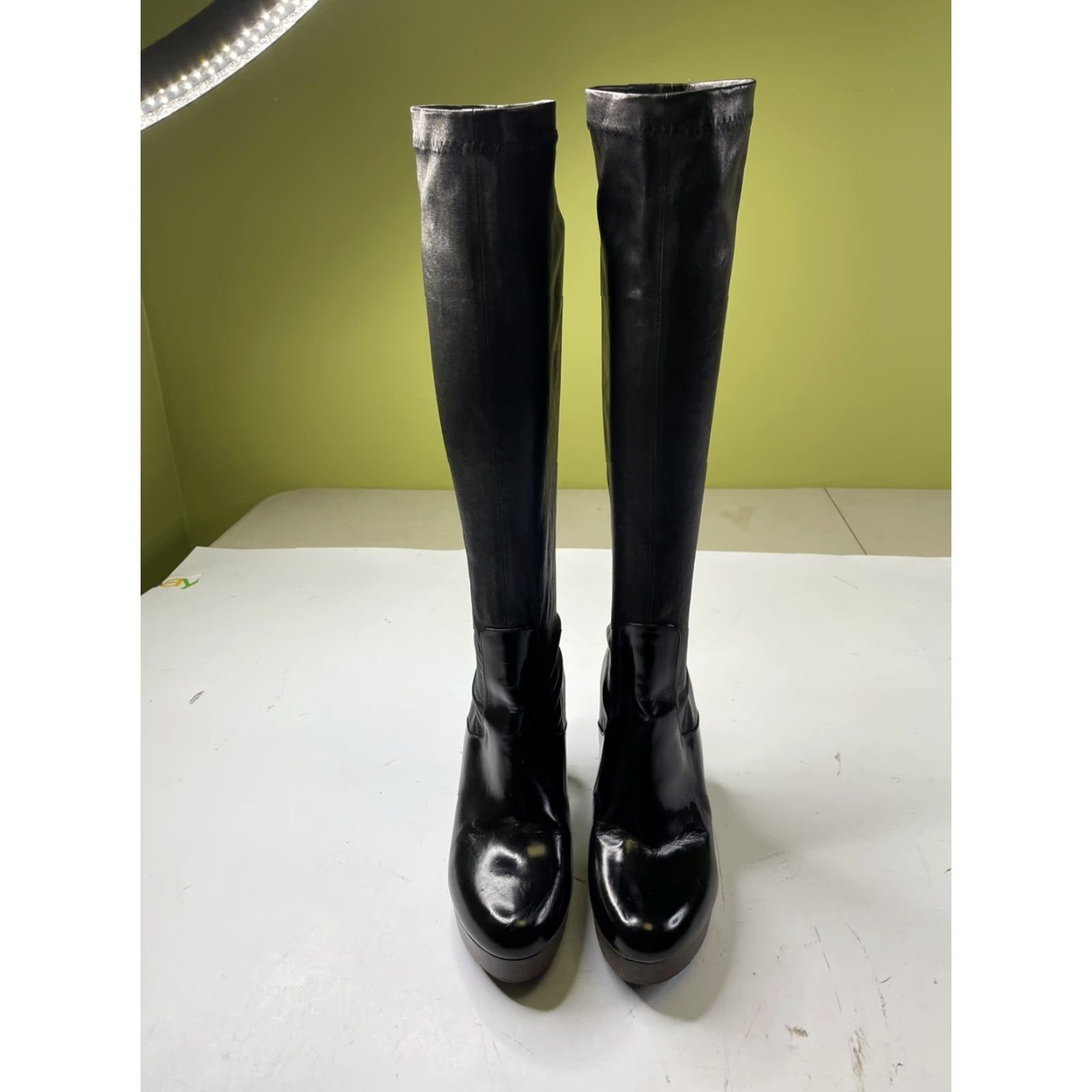 Vintage Robert Clergerie Paris Knee High Boots Black Leather Womens 10B France Size US 10 / IT 40 - 3 Thumbnail